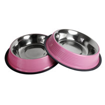 Cheap pink hotsell dog bowls